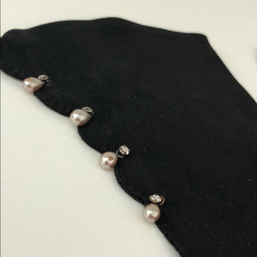 VINTAGE GLOVES WITH TEARDROP PEARLS & RHINESTONES - Picture 6 of 16